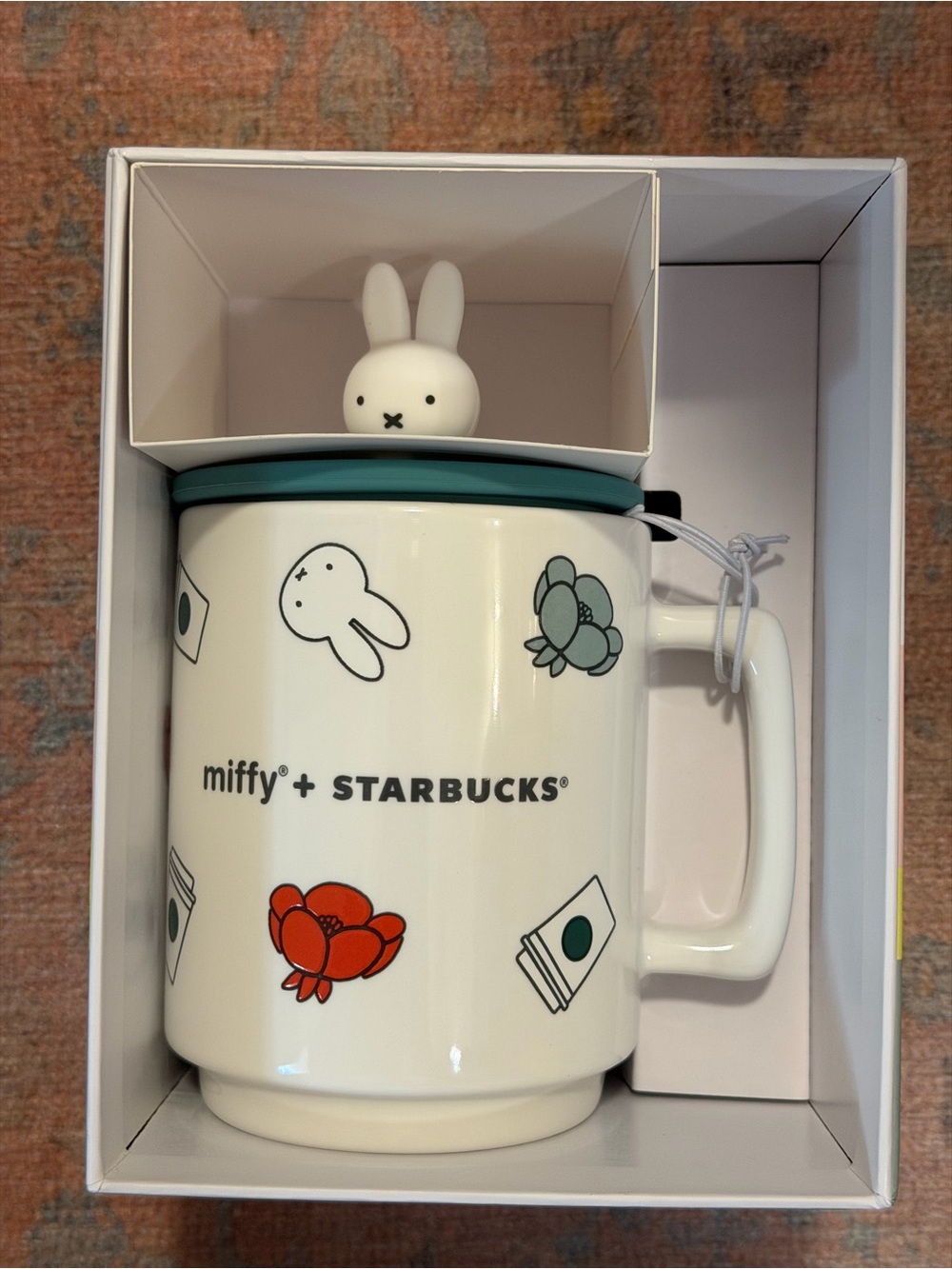 Brand New Miffy X Starbucks Ceramic Mug Featuring A 3D Rabbit Figure on The Lid - Picture 6 of 11